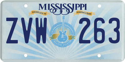 MS license plate ZVW263