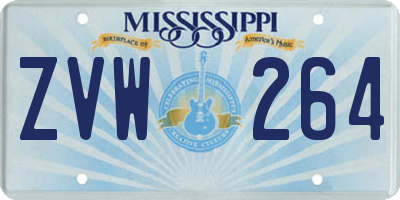 MS license plate ZVW264
