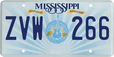 MS license plate ZVW266
