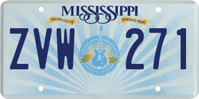 MS license plate ZVW271