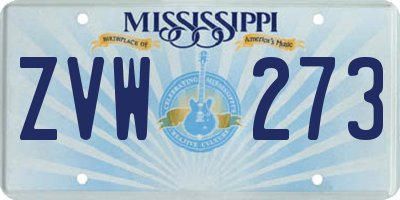 MS license plate ZVW273