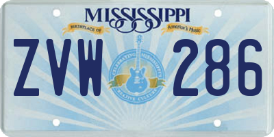MS license plate ZVW286