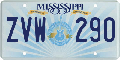 MS license plate ZVW290