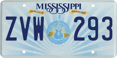 MS license plate ZVW293