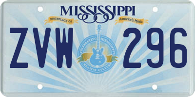 MS license plate ZVW296