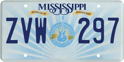MS license plate ZVW297