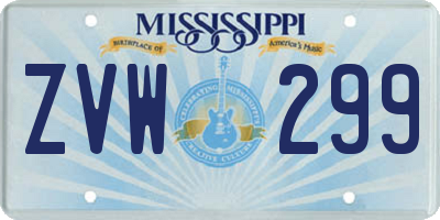 MS license plate ZVW299