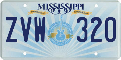 MS license plate ZVW320