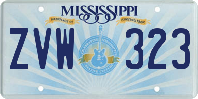 MS license plate ZVW323