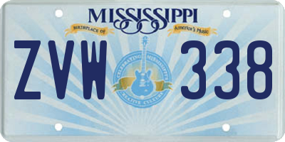 MS license plate ZVW338