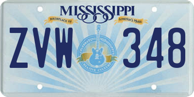 MS license plate ZVW348