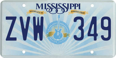 MS license plate ZVW349