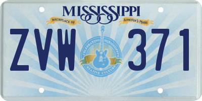 MS license plate ZVW371