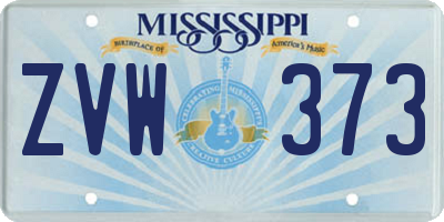 MS license plate ZVW373
