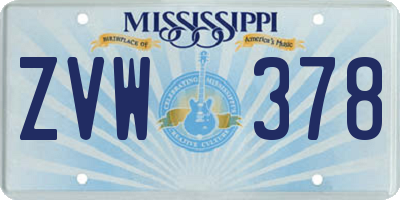 MS license plate ZVW378