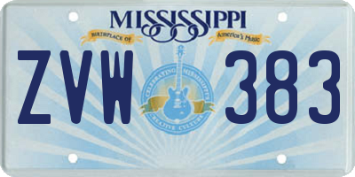 MS license plate ZVW383