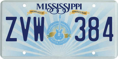 MS license plate ZVW384