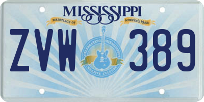 MS license plate ZVW389