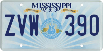 MS license plate ZVW390