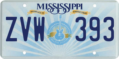 MS license plate ZVW393