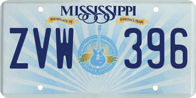 MS license plate ZVW396