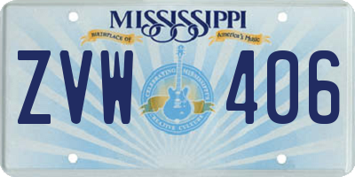 MS license plate ZVW406
