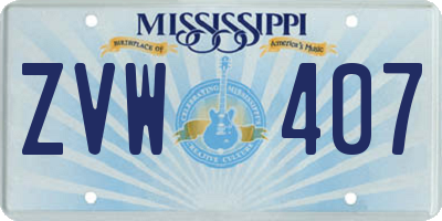 MS license plate ZVW407