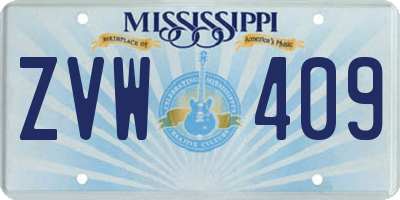 MS license plate ZVW409