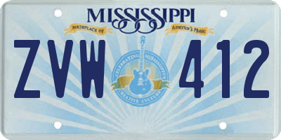 MS license plate ZVW412