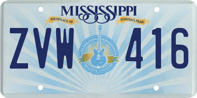 MS license plate ZVW416