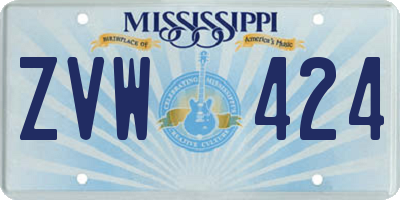 MS license plate ZVW424