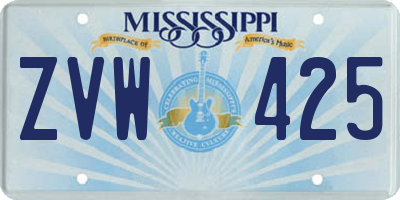 MS license plate ZVW425