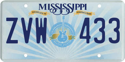 MS license plate ZVW433