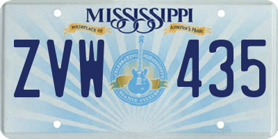 MS license plate ZVW435