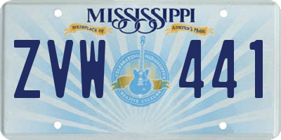 MS license plate ZVW441