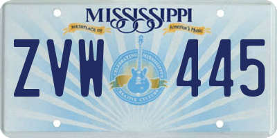 MS license plate ZVW445
