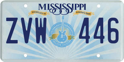 MS license plate ZVW446