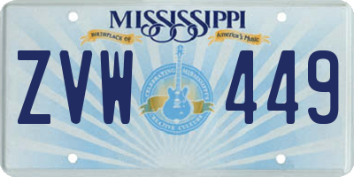 MS license plate ZVW449