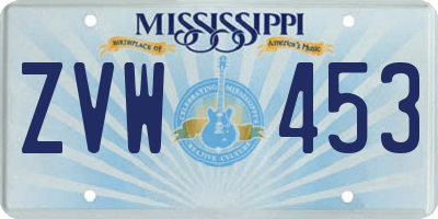MS license plate ZVW453