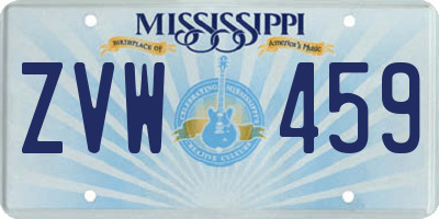 MS license plate ZVW459