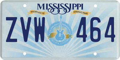 MS license plate ZVW464