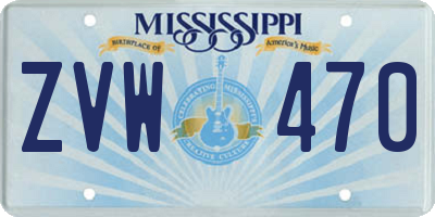 MS license plate ZVW470
