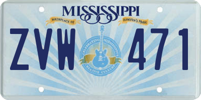 MS license plate ZVW471