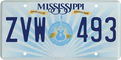 MS license plate ZVW493