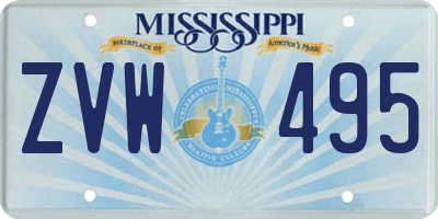 MS license plate ZVW495