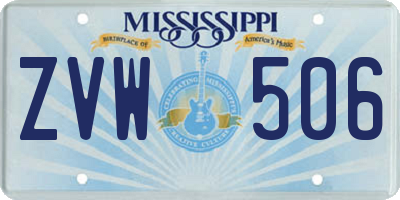 MS license plate ZVW506