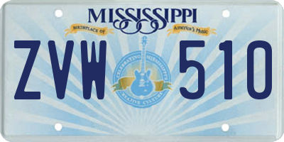 MS license plate ZVW510