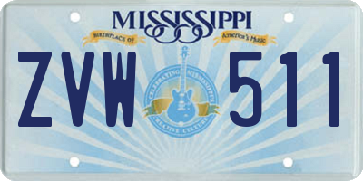 MS license plate ZVW511