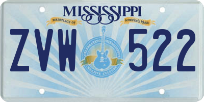 MS license plate ZVW522