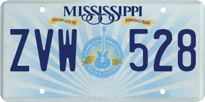 MS license plate ZVW528
